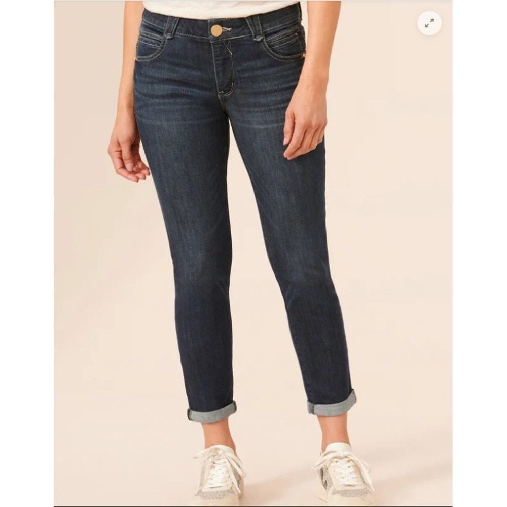 Democracy Jeans Womens 16 Absolution Ankle Skimmer Skinny Cuffed Blue Stretch